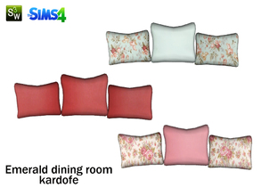 Sims 4 — kardofe_Emerald dining room_ cushions by kardofe — Set of three cushions to place on the sofa