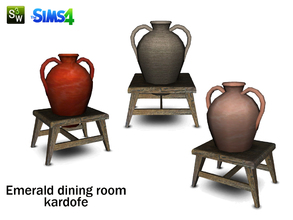 Sims 4 — kardofe_Emerald dining room_ earthen jar by kardofe — Old earthen jar that was used to conserve oil, today is a