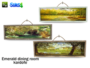 Sims 4 — kardofe_Emerald dining room_ Pictures by kardofe — Big old paint with three different landscapes