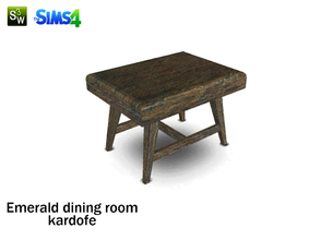 Sims 4 — kardofe_Emerald dining room_End table by kardofe — Small and worn coffee table