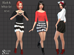 Sims 4 — Black & White Set 01 by SegerSims — * Dresses Only! * The first set of many with Black &amp; White