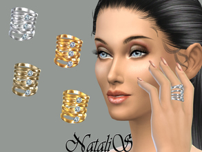 Sims 4 — NataliS_Stackable Rings  FT-FA by Natalis — Fashion trend - the stack ring. Combine several lustrous metal