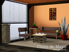 Sims 3 — Cinco de Mayo by Angela — Cinco de mayo Livingroomset, This set contains a loveseat, chair, coffeetable,