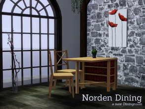 Sims 3 — Norden Dining by Angela — Norden Dining, a small diningset containing a table, chair and picture. 