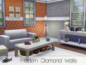 Sims 4 — Modern Diamond Walls by Jaws3 — These stylish walls will add a touch of class to any sim home. Ten recolours can