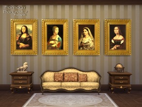 Sims 4 — Famous Portraits by Paogae — Four portraits, four women made famous by great artists who painted them: La