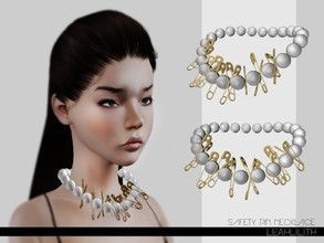 Sims 3 — LeahLillith Safety Pin Necklace by Leah_Lillith — Safety Pin Necklace 2 recolorable areas hope you'll enjoy^^