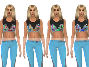 Sims 4 — ShakeProductions 13-5 by ShakeProductions — Sport top with 4 colors
