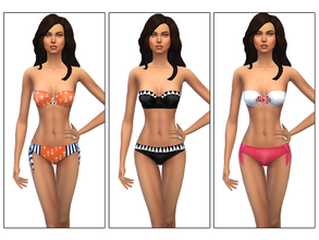 Sims 4 — Bandeau Bikini Top by LollaLeeloo by Lollaleeloo — A set of three cute bikini tops for your Sim hotties :)