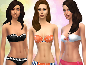 Sims 4 — Bandeau Bikini Set by LollaLeeloo by Lollaleeloo — This is a set of three bikinis for your Sim ladies. They come