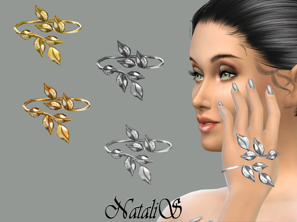 Sims 4 — NatalIS_Hand leafs bracelet FT- FA by Natalis — Interesting unique accessory - hand bracelet. The hand bracelet
