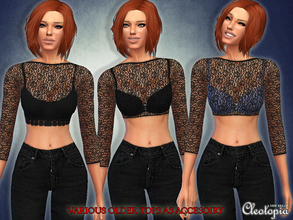Sims 4 — Set32 - ACCESSOIRIES Layered Bras/Tops by Cleotopia — These tops are older tops I created in the past that can