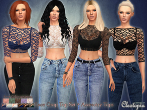 Sims 4 — Set32- Lace Top Set by Cleotopia — This set is something any sim truly needs: Some simple, stylish and timeless