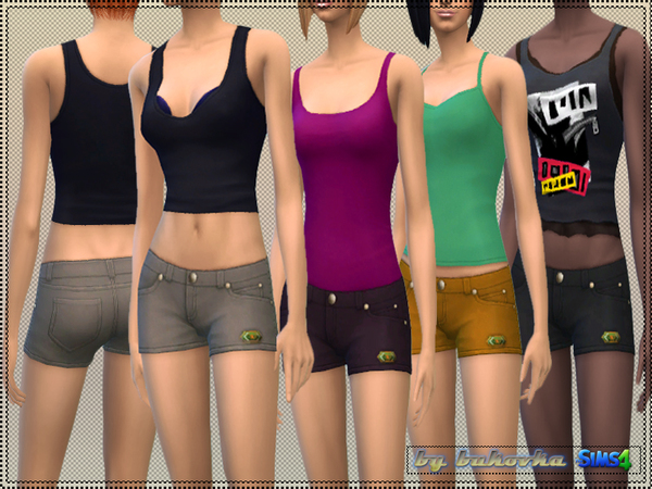 Sims 4 — Shorts Military by bukovka — Shorts for females in military style. Install a separate slot. Four variants of