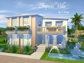 Sims 4 — Tropical Villa by chemy — A little bit of paradise is what you'll find in this villa. Enjoy the large pool, lush