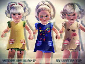 Sims 3 — Vintage Dress No 17 by Lutetia — A cute vintage inspired apron dress with pockets and sleeves ~ Works for female