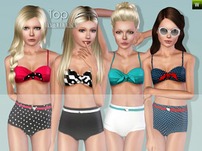Sims 3 — (Teen) Vintage Style Top by lillka — Vintage Style Top for teen girls 4 styles/recolorable I hope you like it :)