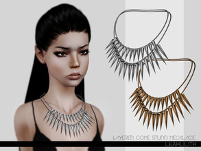 Sims 3 — LeahLillith Layered Cone Studd Necklace by Leah_Lillith — Layered Cone Studd Necklace fully recolorable hope