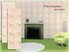 Sims 4 — Pinceladas by Neferu2 — Colorful grunge wallpaper