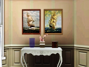 Sims 3 — Ship Paintings by ChikiBoomboom — 2 paintings of ships in the sea