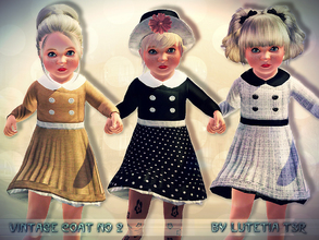 Sims 3 — Vintage Coat No 2 by Lutetia — A cute vintage inspired trenchcoat with collar, buttons and underskirt ~ Works