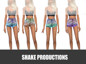 Sims 4 — ShakeProductions 14-3 by ShakeProductions — Rainbow denim shorts with 4 colors