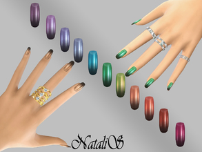 Sims 4 — NataliS_Ombre nails FT- FE by Natalis — 12 different color Ombre nails. Awesome fashion collection. For ages