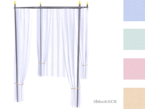 Sims 4 — Curtains and Canopy's - Canopy Doublebed Bar Black Gold by ShinoKCR — matching most of the EA Beds and sure our