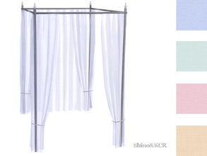Sims 4 — Curtains and Canopy's - Canopy Doublebed Bar Black Silver by ShinoKCR — matching most of the EA Beds and sure