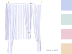 Sims 4 — Curtains and Canopy's - Canopy Doublebed Bar White Gold by ShinoKCR — matching most of the EA Beds and sure our
