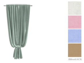 Sims 4 — Curtains and Canopy's - Curtain Solid w Roses aqua colors by ShinoKCR — truly elegant Curtain 1tl