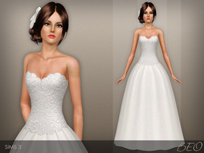 Sims 3 — Wedding dress 41 by BEO — I got a lot of requests to make such lush dress is sleeveless, no bow and no other