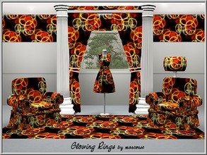 Sims 3 — Glowing Rings_marcorse by marcorse — Geometric pattern: glowing red and yellow rings on black.