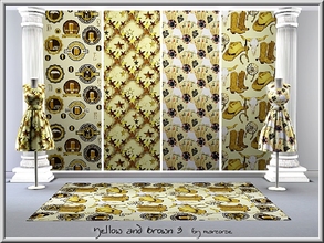 Sims 3 — Yellow and Brown 3_marcorse by marcorse — Four selected patterns in shades of yellow and brown. All are found in