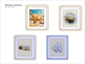 Sims 4 — [Serenity bedroom] Painting by Severinka_ — Paintings with marine issues, of a set 'Bedroom Serenity' 4 colors 