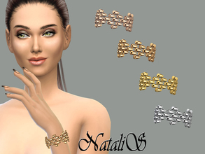 Sims 4 — NataliS_ Metal beads bracelet  FT-FE by Natalis — Metal beads bracelet. Metal teardrops cluster in a diamond