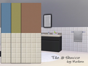 Sims 4 — Tile&Stucco by Neferu2 — Tile and paint walls_ 4 different colors