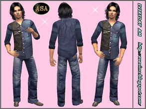 Sims 2 — ASA_Dress_339_AM by Gribko_Sveta — Jeans trousers and shirt for men TS2