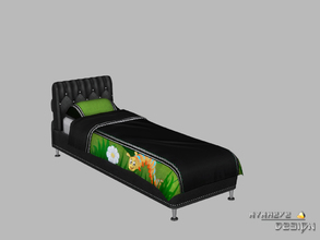 Sims 4 — Altara Single Bed by NynaeveDesign — The modern look of this low profile bed will add style to any bedroom.