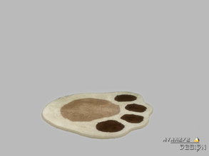 Sims 4 — Altara Puppy Paw Rug by NynaeveDesign — Whimsical puppy paw shaped rug that features a cute design of thick