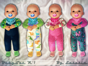 Sims 3 — Baby Set No 1 - Scarf by Lutetia — A cute small scarf/bib ~ Works for male and female babies ~ 2 Recolorable