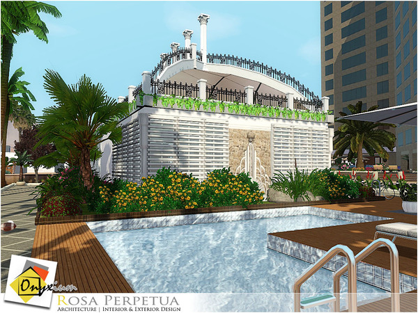 Sims 3 — Rosa Perpetua by Onyxium — Modern, compact, stylish and elegant. Convenient, spacious house. Two sim can live in