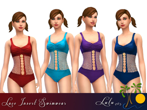 Sims 4 — Lace Swimwear  by Lulu265 — A set of lace inset swimwear in various colours 