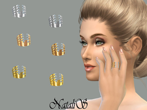 Sims 4 — NataliS_Encrusted open ring FT-FA by Natalis — Encrusted with rhinestones open ring. Wide-cut, multi row design.