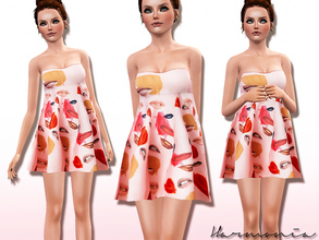 Sims 3 — Pink Lips Mysterious Occurrences Dress by Harmonia — Ensure all eyes are on you with this unique pink lips dress