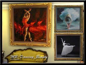 Sims 4 — MB-Dancing_Beauty by matomibotaki — MB-Dancing_Beauty, 3 large classic paintings with beautiful ballet dancers,