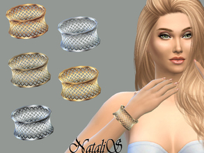 Sims 4 — NataliS_TS4 Cage bracelet FT-FA. by Natalis — Modern cage style cuff bracelet. Shining polished metal in 5