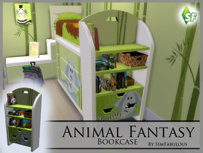 Sims 4 — Animal Fantasy Bookcase by SimFabulous2 — This bookcase is a part of the Animal Fantasy set. This bookcase is