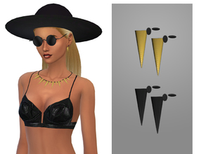 Sims 4 — ShakeProductionsLOOKBOOK-Earrings by ShakeProductions — Spike-Golden earrings- New mesh by ShakePRODUCTIONS