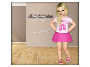 Sims 3 — Little ballerina by CherryBerrySim — Beautiful ballerina dress with a tutu for toddler girls and ballet-themed